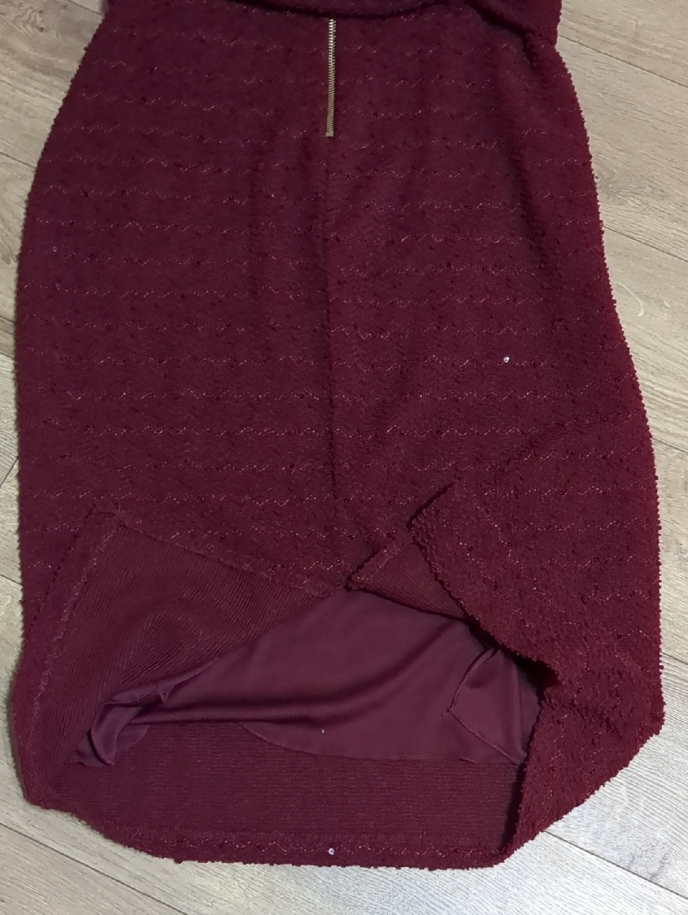 Premier Amour Square Neck Sleeveless Belted Sequin Sheath Burgundy Midi Dress 16 - Picture 10 of 13